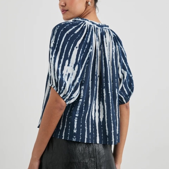 RAILS Laila Top Indigo Nile Navy and White Women's Top Size S​ - Picture 3 of 4